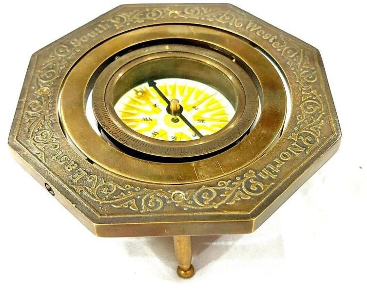Alvi And Co. Handmade Brass Engraved Desk Table Top Gimbal Compass - A  Timeless Nautical Masterpiece Manufacturer Supplier from Roorkee India