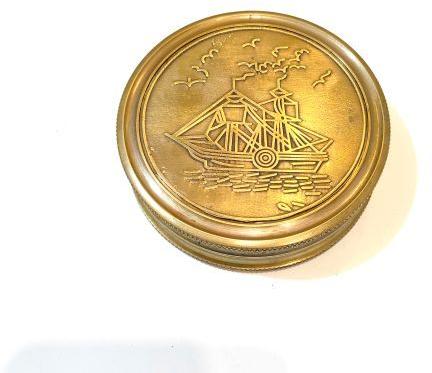 Alvi And Co. Handmade Brass Engraved Desk Table Top Gimbal Compass