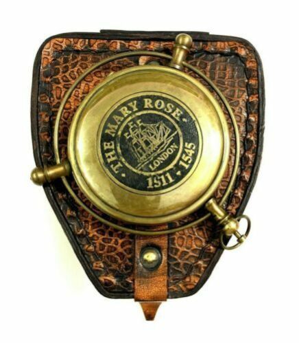 Antique Brass Finish Nautical Compass Rose Indoor/Outdoor Wall