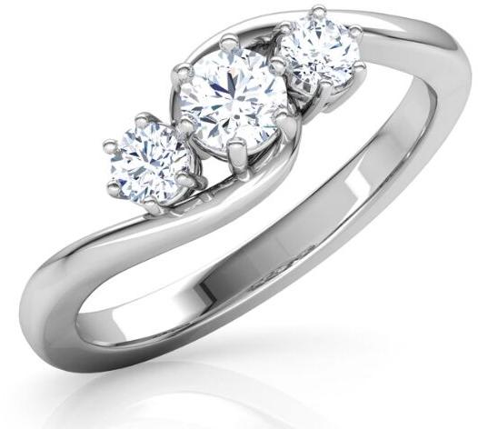 Solitaire Silver Diamond Ring