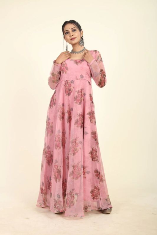 Buy MISHILL CREATORS Women's Faux Georgette Readymade Casual Full-Length  Gown with Unique Digital Floral Print & Full-Sleeves Online at Best Prices  in India - JioMart.