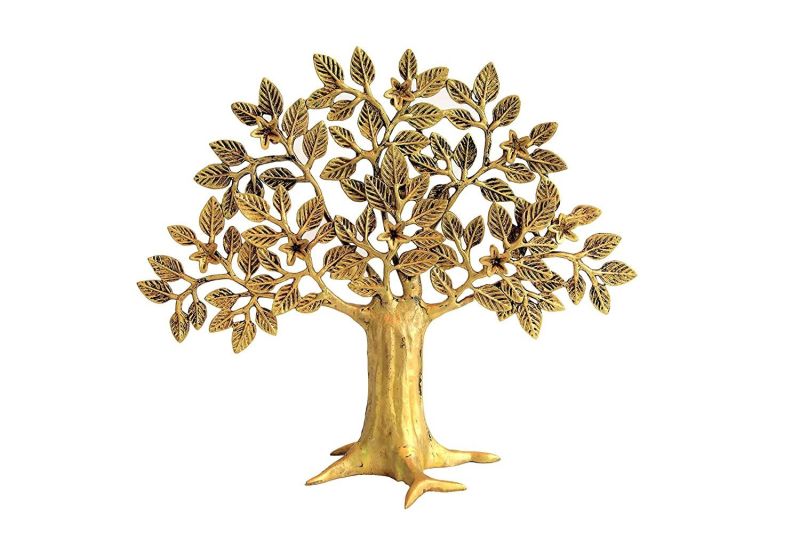 8.5x3x9 Inch Brass Decorative Kalpavriksha Tree