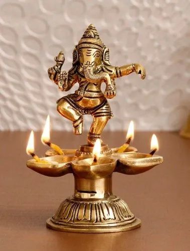 Brass Ganesha Oil Diya