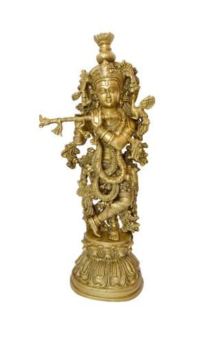 Brass Murli Krishna Statue