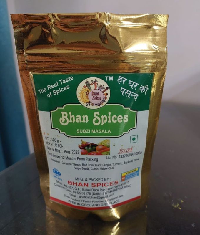 Bhan Spices 100gm Sabzi Masala Powder