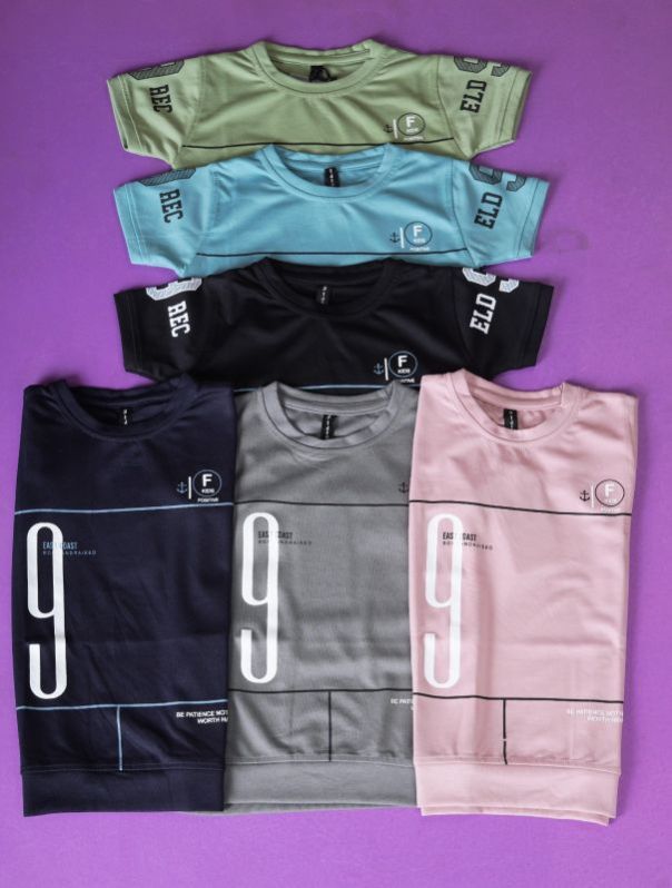 Unisex Printed Half Sleeves Tensile Lycra T-shirt