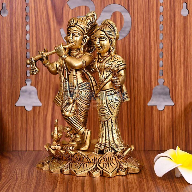 Brass Radha Krishna Statue