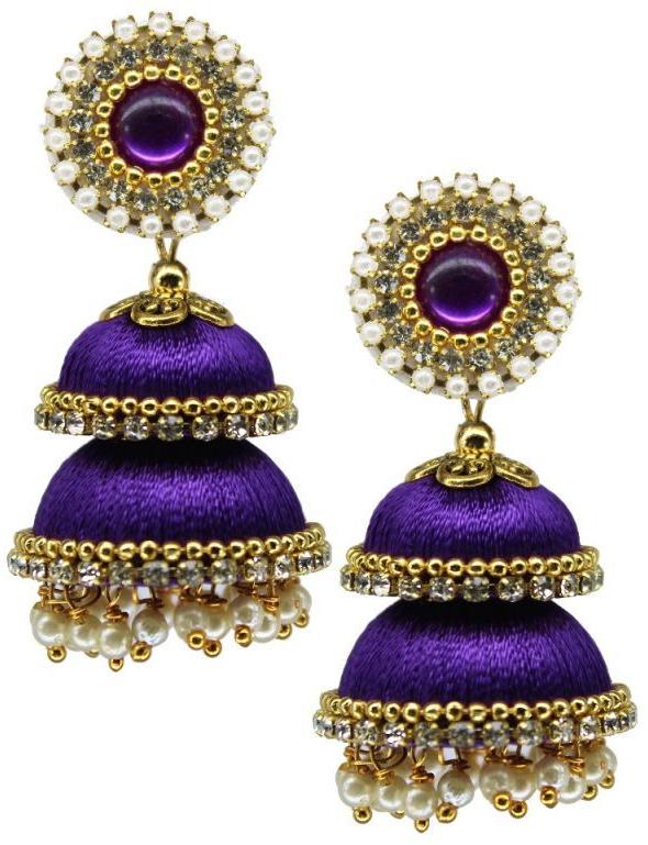 Silk Thread Jhumka Earrings