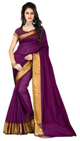 Plain Cotton Silk Saree