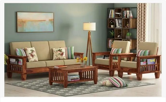 3+1+1 Wooden Sofa Set