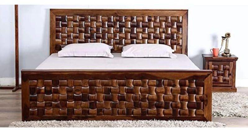 Fancy Wooden Double Bed With Storage