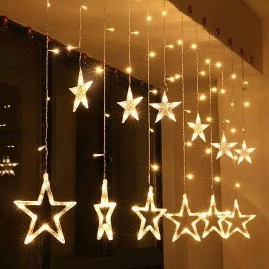 6+6 Pixels LED Warm White Star Curtain Light