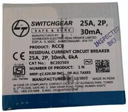 L&T RCCB 25A 2P Switchgear