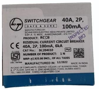 L&T RCCB 40A 2P Switchgear