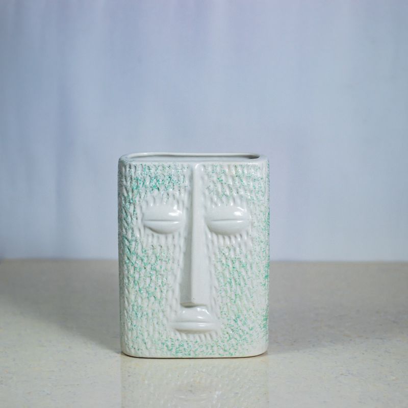 Square Face Ceramic Flower Pot