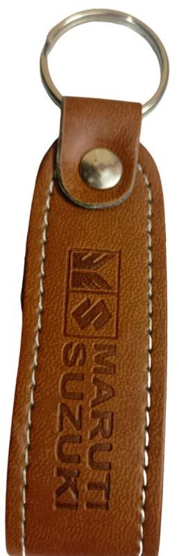 Brown Promotional Leather Keychain
