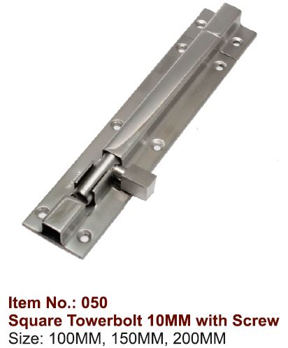 10mm Square Tower Bolt with Screw