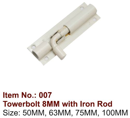 8mm Tower Bolt with Iron Rod