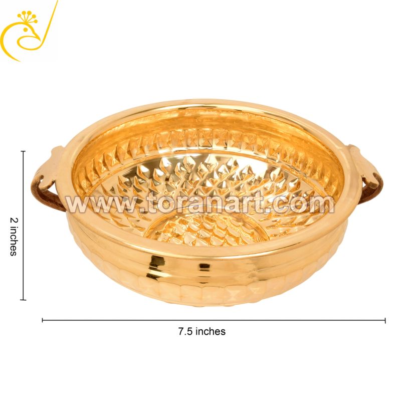 Brass Diamond Cut Urli Bowl