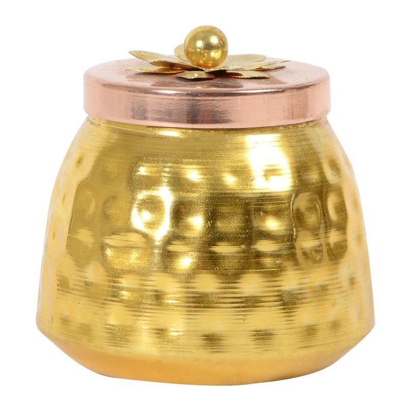Hammered Gold Copper Plated Jar