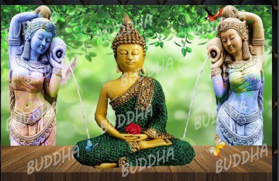 Customized 3D Buddha Print Wallpaper