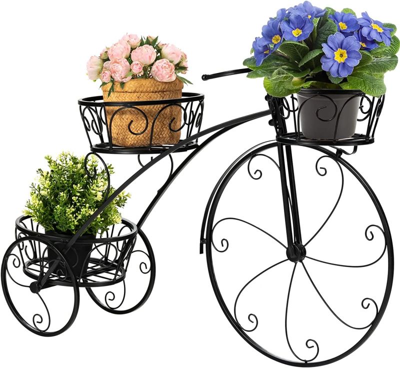 3 Tier Iron Tricycle Planter With Stand