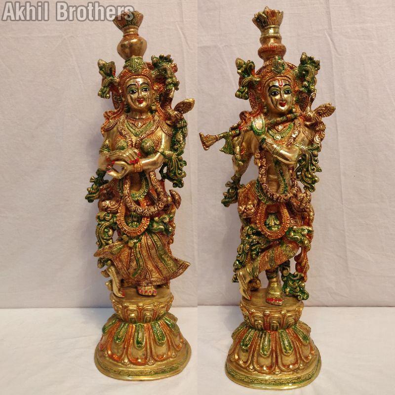 24 Inch Brass Radha Krishna Statue
