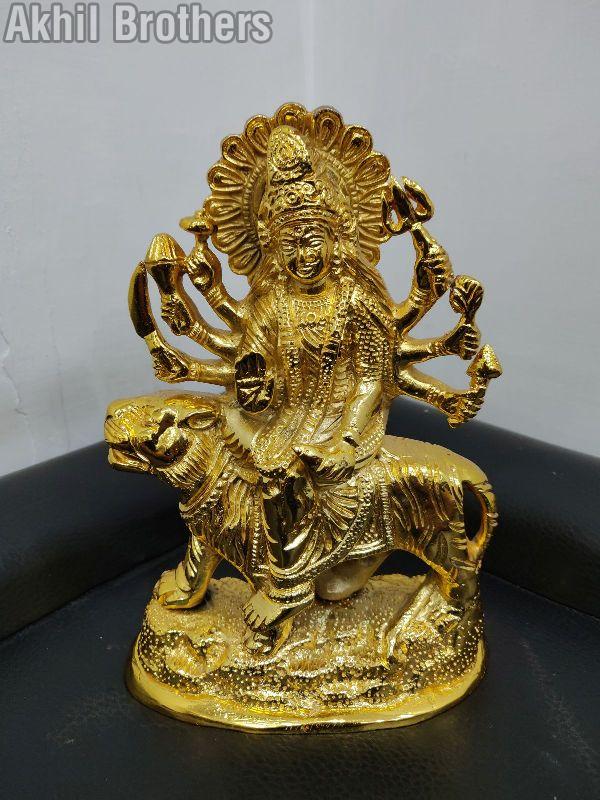 8.5 Inch Brass Sherawali Mata Statue