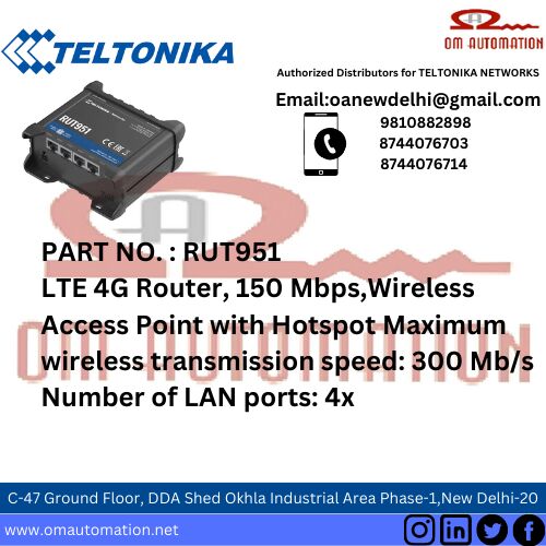 TELTONIKA RUT951 4G/LTE WIFI DUAL SIM INDUSTRIAL ROUTER
