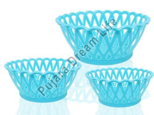 3 Pcs Plastic Basket Set