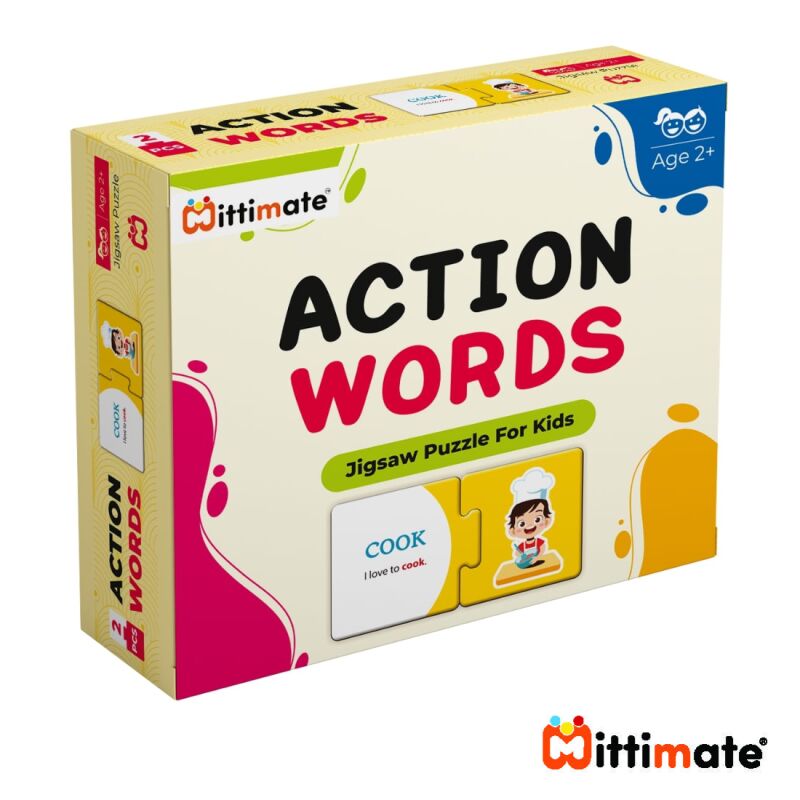 2 Pcs Action Words Jigsaw Puzzles | Fun &amp; Learning Games for kids