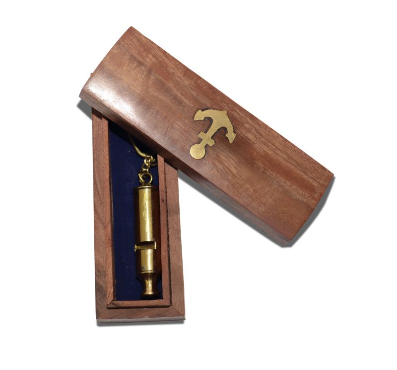 Wooden Nautical Whistle with wooden box Antique