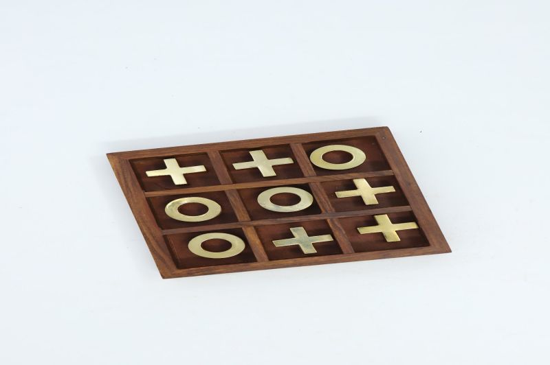 Wooden Tic Tac Toe Brain Teaser Games Fun &amp; Learning