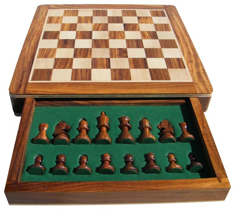 KMS12 Square Magnetic Wooden Chess Board