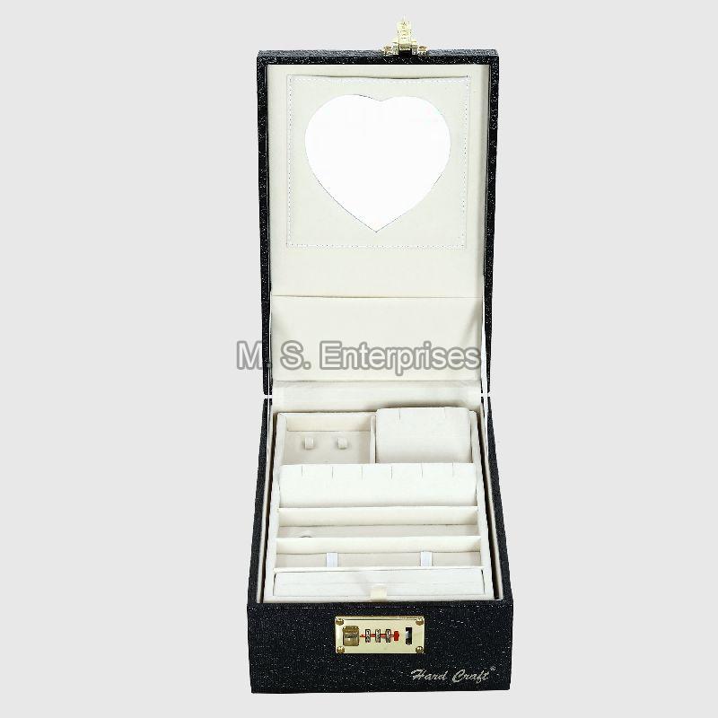 JB03CROCOBL Leather Jewellery Box