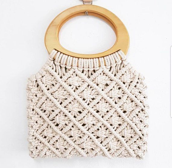 Hand-Knotted Fringe Handbag with Detachable Pouch, Rust »
