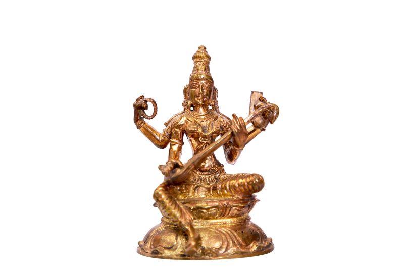 3.5 Inch Bronze Saraswati Statue
