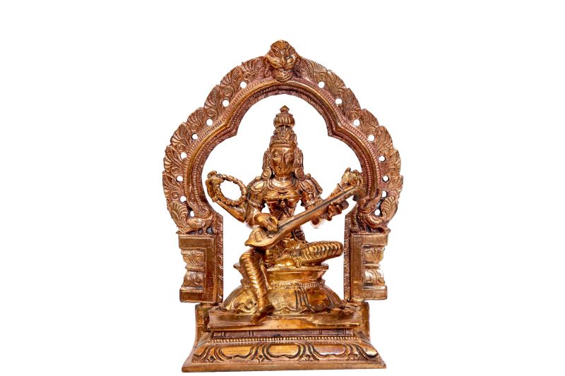 5 Inch Bronze Saraswati Statue