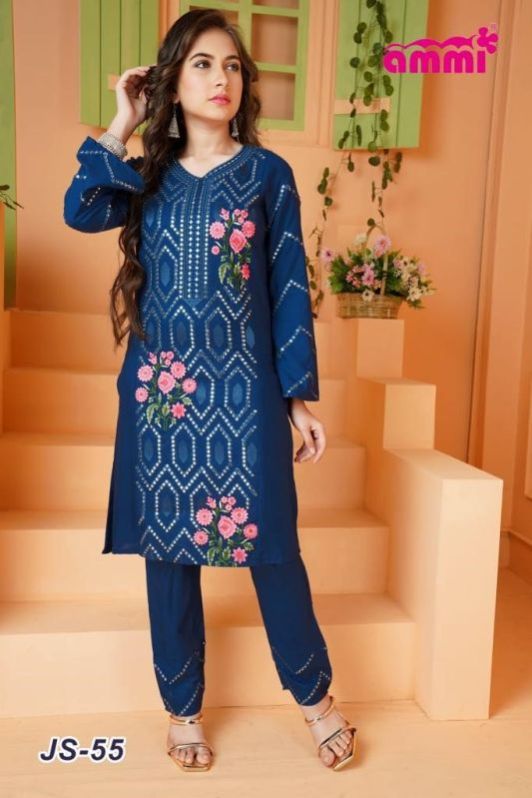 Flower Printed Kurti Set