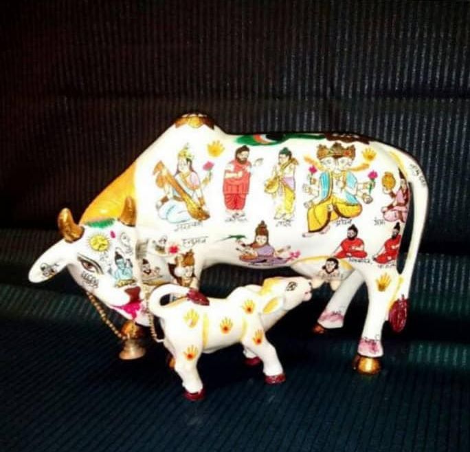 White Kamdhenu Cow Statue