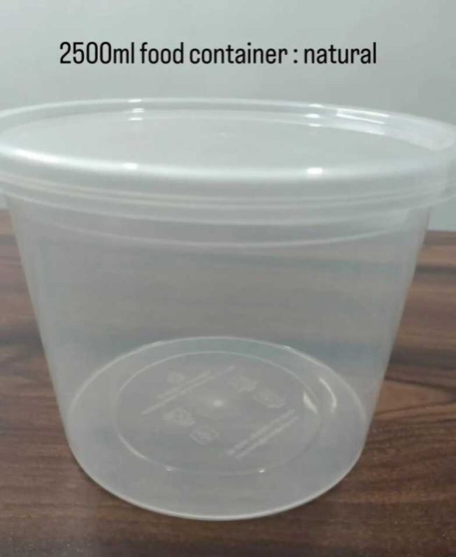 2500 ml Transparent Reusable Plastic Food Container