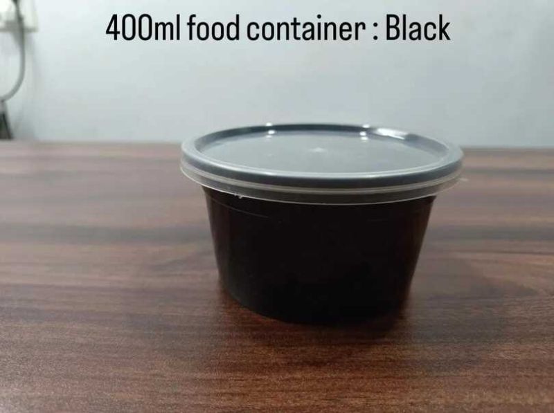400 ml Black Reusable Plastic Food Container