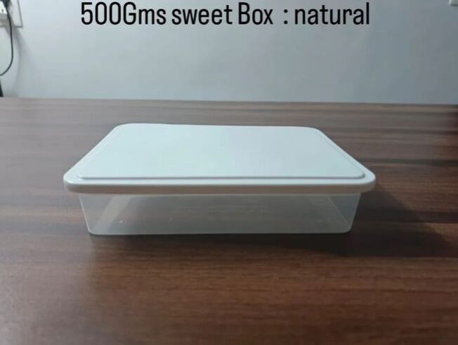 500 Gm White Plastic Sweet Box