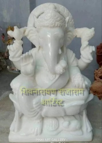 24 Inch Marble Ganesh Statue