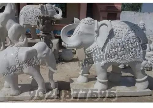 Marble Elephant Statue