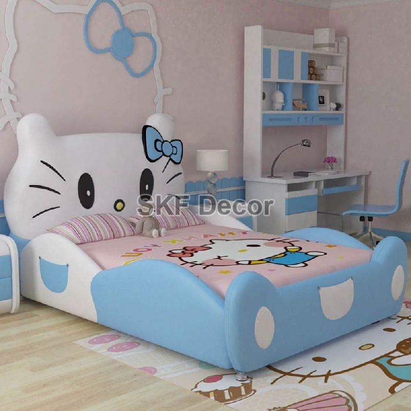 Modern Hello Kitty Pink Leather Children Bed