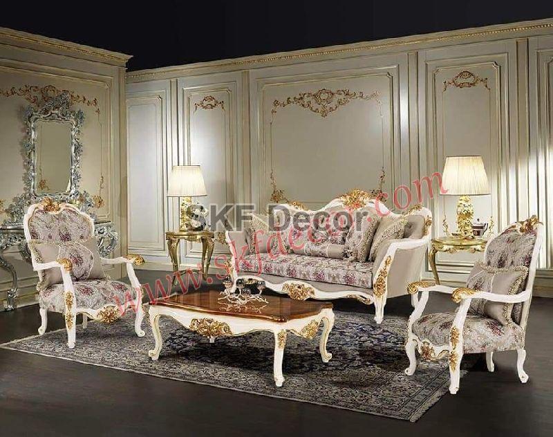 White and Gold Royal Sofa Set