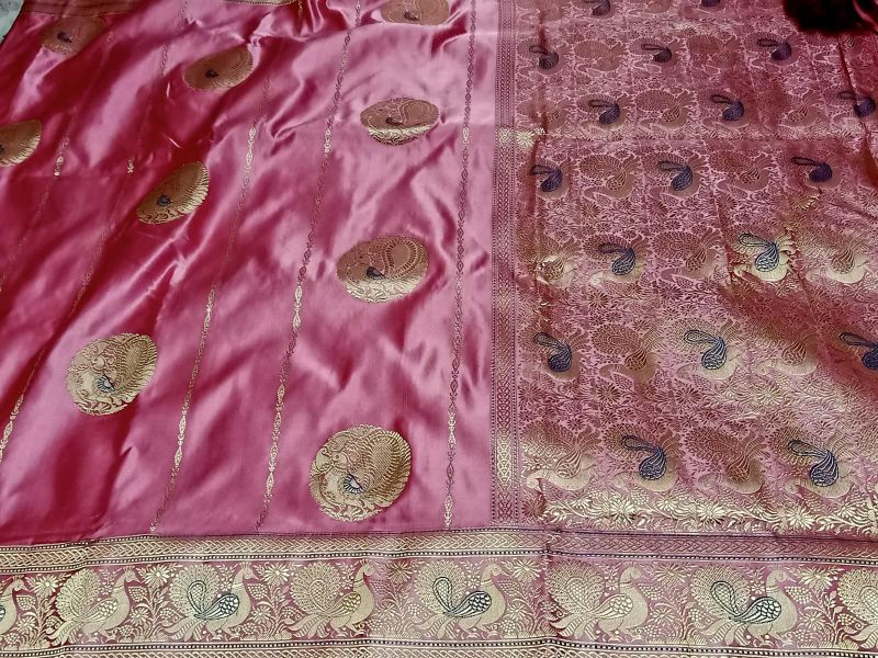 Purple Satin Silk Pure Banarasi Sarees Buy Online India USA Sri Lanka | Banarasi  sarees, Brocade saree, Bridal silk saree