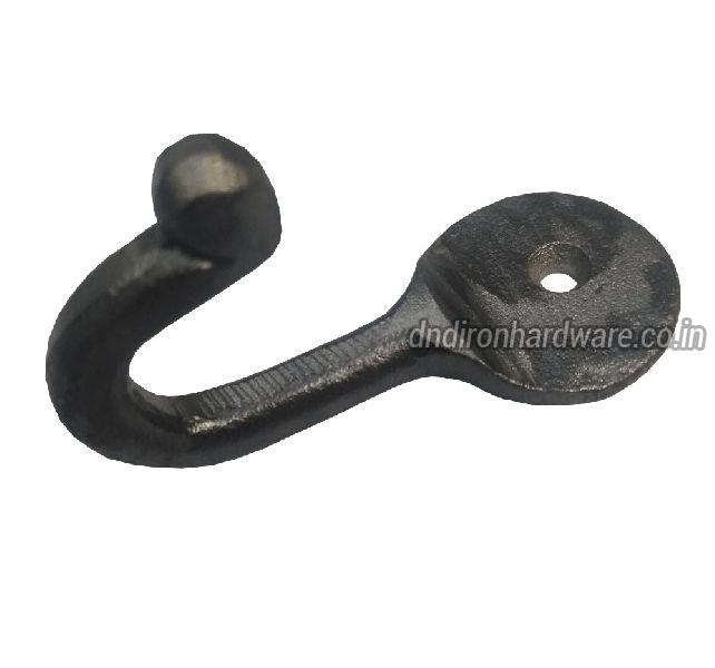 Cast Iron Single Coat Hook Lacquered Hand Forged Look Manufacturer Supplier  from Aligarh India