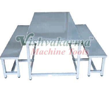 6 Seater Stainless Steel Dining Table Set